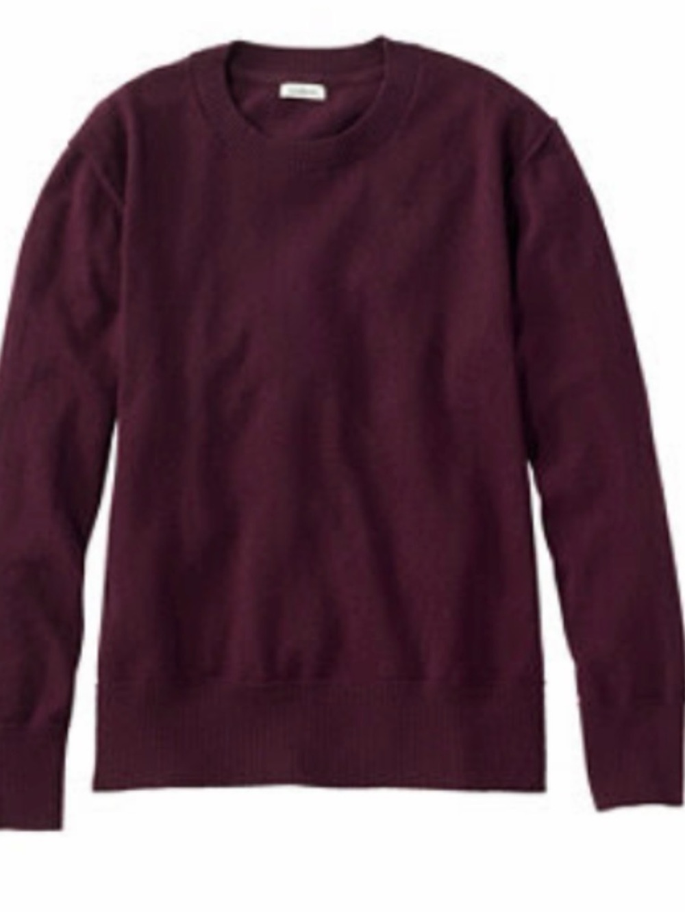 L.L. Bean Women's Cotton-Cashmere Crewneck Sweater in Plum